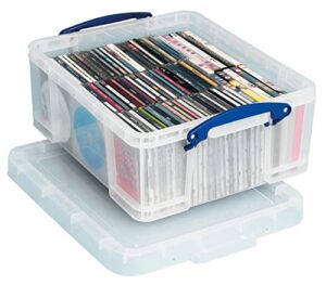 really useful storage box plastic lightweight robust stackable 18 litre w390xd480xh200mm clear – ref 18c