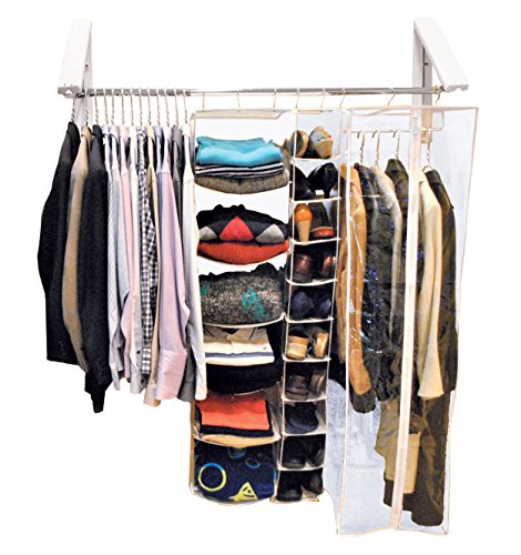 Arrow The Original QuikCLOSET Model AH3X12/M White - Folding Collapsible Wall Mounted Clothes Storage/Drying Rack