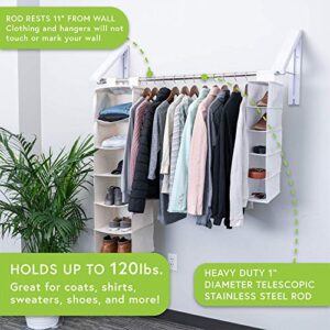 Arrow The Original QuikCLOSET Model AH3X12/M White - Folding Collapsible Wall Mounted Clothes Storage/Drying Rack