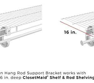 ClosetMaid 5655 Hang Rod Support Conversion Bracket, White