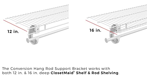 ClosetMaid 5655 Hang Rod Support Conversion Bracket, White