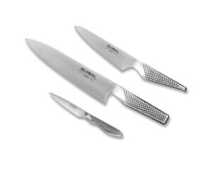 global g-2338-3 piece starter set with chef’s, utility and paring knife, 3, silver