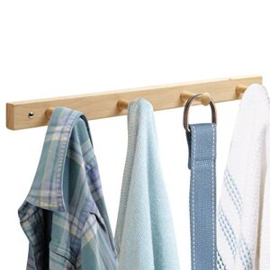 iDesign Unfinished Natural Wood Wall Mount 4-Peg Storage Rack - 21.5" x 3" x 1.5"