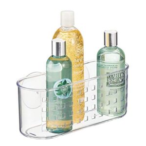 iDesign Plastic Shower Caddy and Bathroom Organizer Basket with Suction Cups – 10.25" x 3.75" x 4", Clear