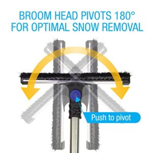 SubZero 80037 60" Quick Lock Pivoting Head Snowbroom with Integrated Squeegee and Ice Scraper , Black