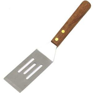 Chef Craft Select Stainless Steel Slotted Wooden Handle Cookie Spatula, 8 inches in length, Natural