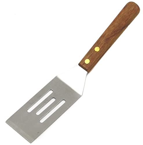 Chef Craft Select Stainless Steel Slotted Wooden Handle Cookie Spatula, 8 inches in length, Natural