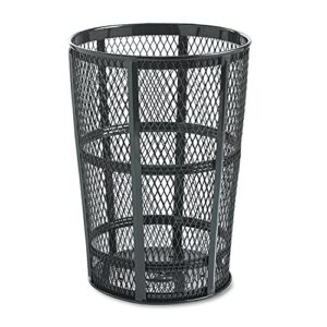 rubbermaid commercial products durable street metal trash can, 45-gallon, black, large waste container for outdoor public areas/city streets/parks/beaches/boardwalks