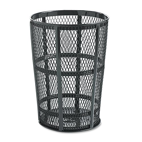 Rubbermaid Commercial Products Durable Street Metal Trash Can, 45-Gallon, Black, Large Waste Container for Outdoor Public Areas/City Streets/Parks/Beaches/Boardwalks