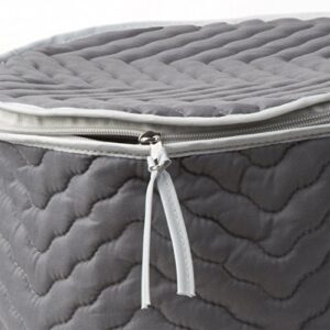 Richards Homewares China Storage Chest, for Starter 4-Piece Set, Quilted Micro Fiber-Gray