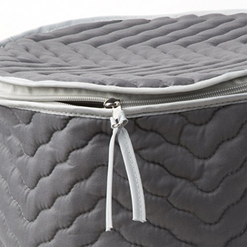 Richards Homewares China Storage Chest, for Starter 4-Piece Set, Quilted Micro Fiber-Gray