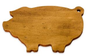 j.k. adams 14-inch-by-9-inch maple wood cutting board, pig-shaped