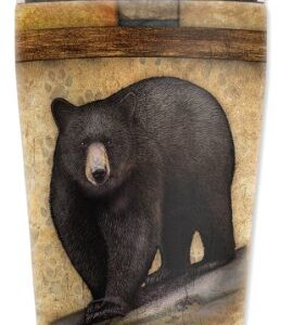 Mugzie Black Bear Travel Mug with Insulated Wetsuit Cover, 16 oz, Brown