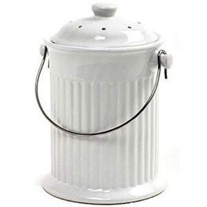 norpro, white , 1 gallon ceramic compost keeper, one size