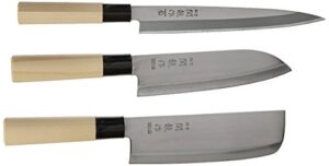 happy sales hskn-3kn01, set of 3 japanese sushi chef knives – sashimi-santoku-nakiri knife