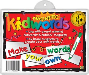 barker creek learning magnets, make your own words, for children, includes key for color-coding, 52 magnets (2625)