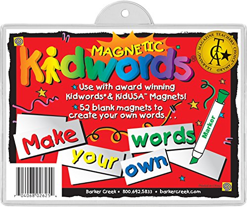 Barker Creek Learning Magnets, Make Your Own Words, for Children, Includes Key for Color-Coding, 52 Magnets (2625)