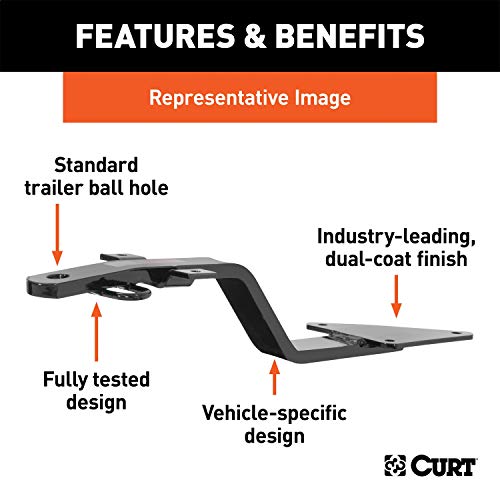 CURT 11610 Class 1 Fixed-Tongue Trailer Hitch with 3/4-Inch Trailer Ball Hole for Select Mitsubishi Sigma