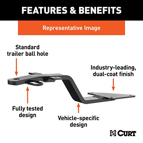 CURT 11574 Class 1 Fixed-Tongue Trailer Hitch with 3/4-Inch Trailer Ball Hole for Select Honda Civic