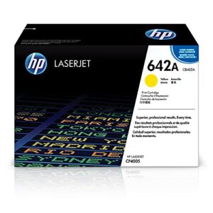 original hp 642a yellow toner cartridge | works with hp color laserjet cp4005 series | cb402a