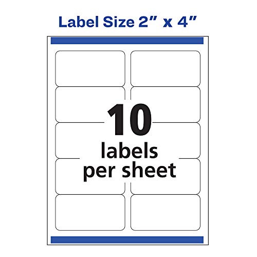 Avery Shipping Address Labels, Laser Printers, 1,000 Labels, 2x4 Labels, Permanent Adhesive, TrueBlock (5163)