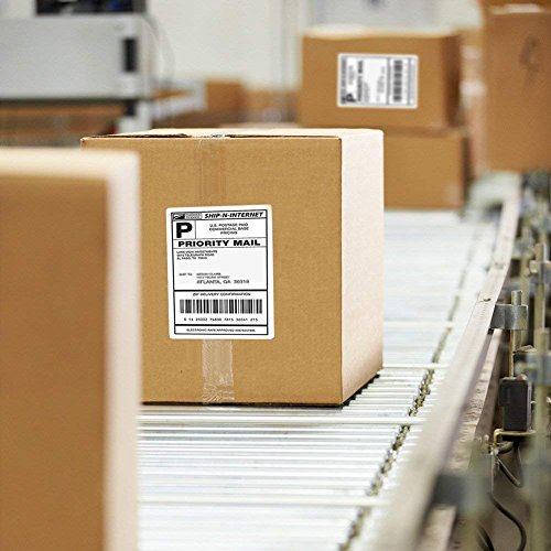 Immuson Fanfold 4 x 6 Direct Thermal Shipping Labels with Perforations, 500 Labels, Permanent Adhesive, White Mailing Labels for Thermal Printer