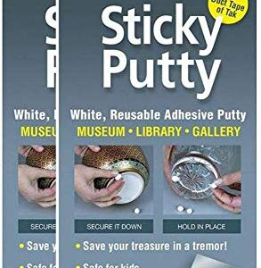 Sticky Putty- Reusable Museum & Gallery Quality Adhesive Putty,- 2 Pack