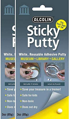 Sticky Putty- Reusable Museum & Gallery Quality Adhesive Putty,- 2 Pack