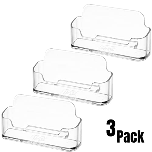 Mr. Pen- Acrylic Business Card Holder, 3 Pack, Plastic Business Card Holder, Business Card Display, Card Holder for Business Cards, Business Card Holder Stand, Business Card Holders for Desk.