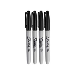 sharpie permanent markers, fine point, black ink (4-pack)