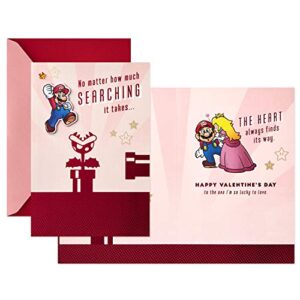 Hallmark Nintendo Super Mario Valentine's Day Card for Husband, Wife, Boyfriend, Girlfriend (Lucky)