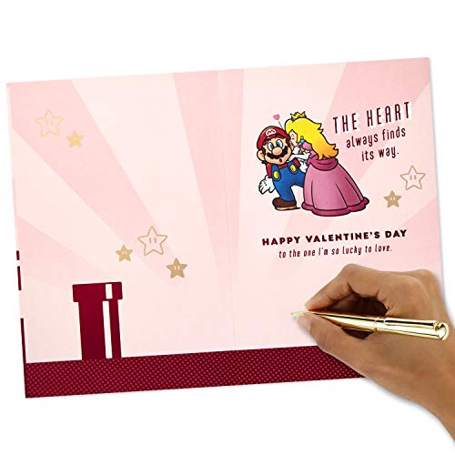 Hallmark Nintendo Super Mario Valentine's Day Card for Husband, Wife, Boyfriend, Girlfriend (Lucky)