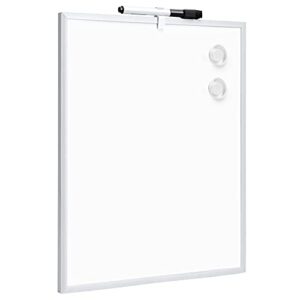 amazon basics small dry erase whiteboard, magnetic white board with marker and magnets – 11 x 14 inches, aluminum frame