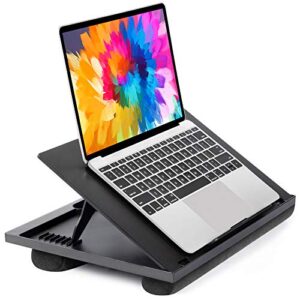 adjustable lap desk – with 8 adjustable angles & dual cushions laptop stand for car laptop desk, work table, lap writing board & drawing desk on sofa or bed by huanuo