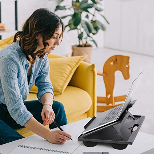 Adjustable Lap Desk - with 8 Adjustable Angles & Dual Cushions Laptop Stand for Car Laptop Desk, Work Table, Lap Writing Board & Drawing Desk on Sofa or Bed by HUANUO