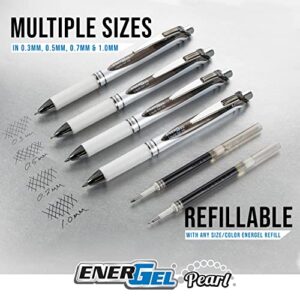 Pentel EnerGel Pearl Deluxe RTX Retractable Liquid Gel Pen, 0.7mm, 4 Pack, Assorted Colors (BLN77WBP4M)