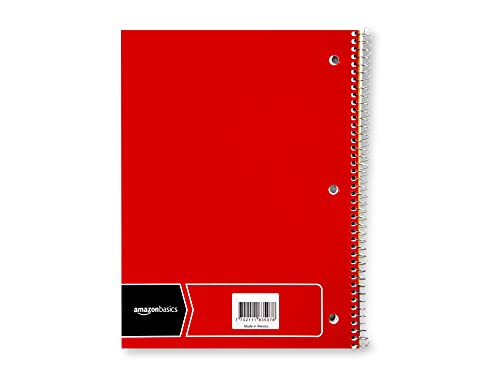 Amazon Basics College Ruled Wirebound Spiral Notebook, 70-Sheet - 5-Pack, Assorted Solid Colors