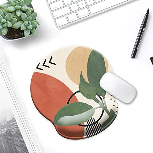 HOPONY Ergonomic Mouse Pad with Wrist Support Gel Mouse Pad with Wrist Rest, Comfortable Computer Mouse Pad for Laptop, Pain Relief Mousepad with Non-Slip Rubber Base, 9 x 10 in,Modern Abstract