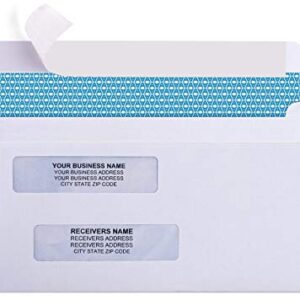 500#8 Double Window Self Seal Security Envelopes - for Business Checks, QuickBooks & Quicken Checks, Size 3 5/8 x 8 11/16 Inches - Checks Fit Perfectly - Not for Invoices, 500 Count(30180)