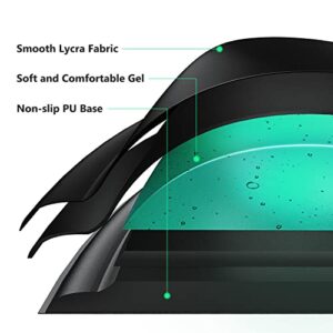 Soqool Mouse Pad, Ergonomic Mouse Pad with Comfortable Gel Wrist Rest Support and Lycra Cloth, Non-Slip PU Base for Easy Typing Pain Relief, Durable and Washable, Classic Black