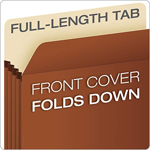 Pendaflex Expanding File Pockets, Letter Size, 5.25" Expansion, Reinforced with DuPont™ Tyvek® Material, Letter Size, Redrope, 10 Per Box (1534G-OX)