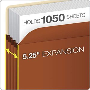 Pendaflex Expanding File Pockets, Letter Size, 5.25" Expansion, Reinforced with DuPont™ Tyvek® Material, Letter Size, Redrope, 10 Per Box (1534G-OX)