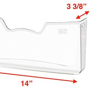 3 Pack - Simple Houseware Clear Single Pocket Wall Mount File Holder