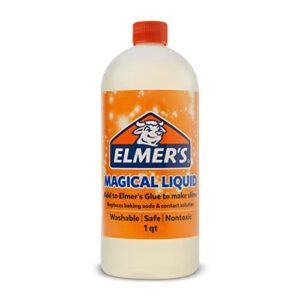 elmer’s slime activator magical liquid slime activator solution, updated formula for twice as much slime, (1 quart)