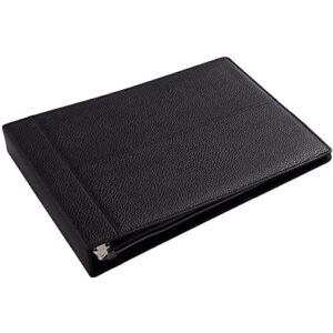 7 Ringed Business Check Binder for Checkbooks, Faux Leather Folder for 600 Checks (14 x 10 in)