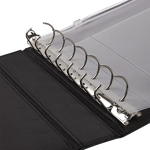 7 Ringed Business Check Binder for Checkbooks, Faux Leather Folder for 600 Checks (14 x 10 in)