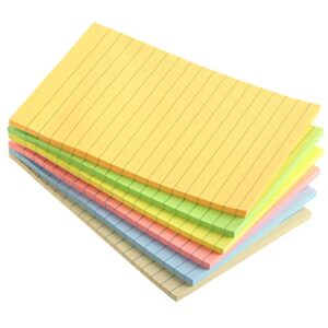 mr. pen- lined sticky notes 4×6, 6 pads, 45 sheets/pad, pastel color, sticky notes with lines, sticky pads, sticky note pads, colorful sticky notes, stickies notes, ruled post stickies