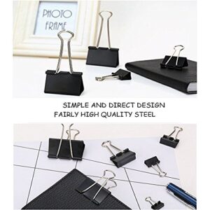 DSTELIN Large Binder Clips 1.6Inch (24 Pack), Big Paper Clamps Clips for Office Supplies, 1.6Inch/41mm Width, 0.7Inch/18mm Capacity, Black