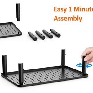 2 Pack Premium Laptop PC Monitor Stand with Sturdy, Stable Black Metal Construction. Fashionable Riser Height Adjustable with Non-Skid Rubber. Perfect for Computer Monitor iMac Stand or Computer Shelf