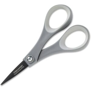 Fiskars 154110-1001 Non-stick Titanium Softgrip Detail Scissors, 5 Inch , Grey